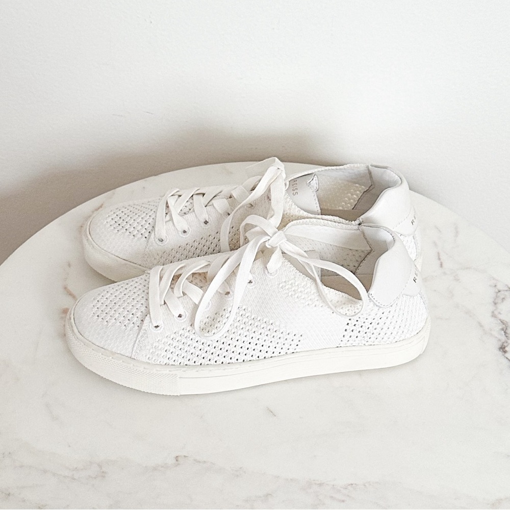 Reiss NEW Brackley Knit Off White Sneakers Size 6 - Picture 6 of 9